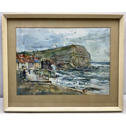 Rowland Henry Hill (Staithes Group 1873-1952): Staithes Looking East and West, pair watercolours signed and dated 1939, 27cm x 37cm (2)