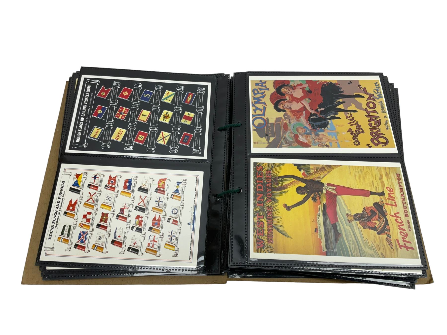 Album of Victorian and later Postcards, including WWII silk embroidered postcards, various ships, cartoons etc 