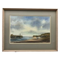 John Barrie Haste (British 1931-2011): Small Coastal Harbour, watercolour signed 34cm x 50cm