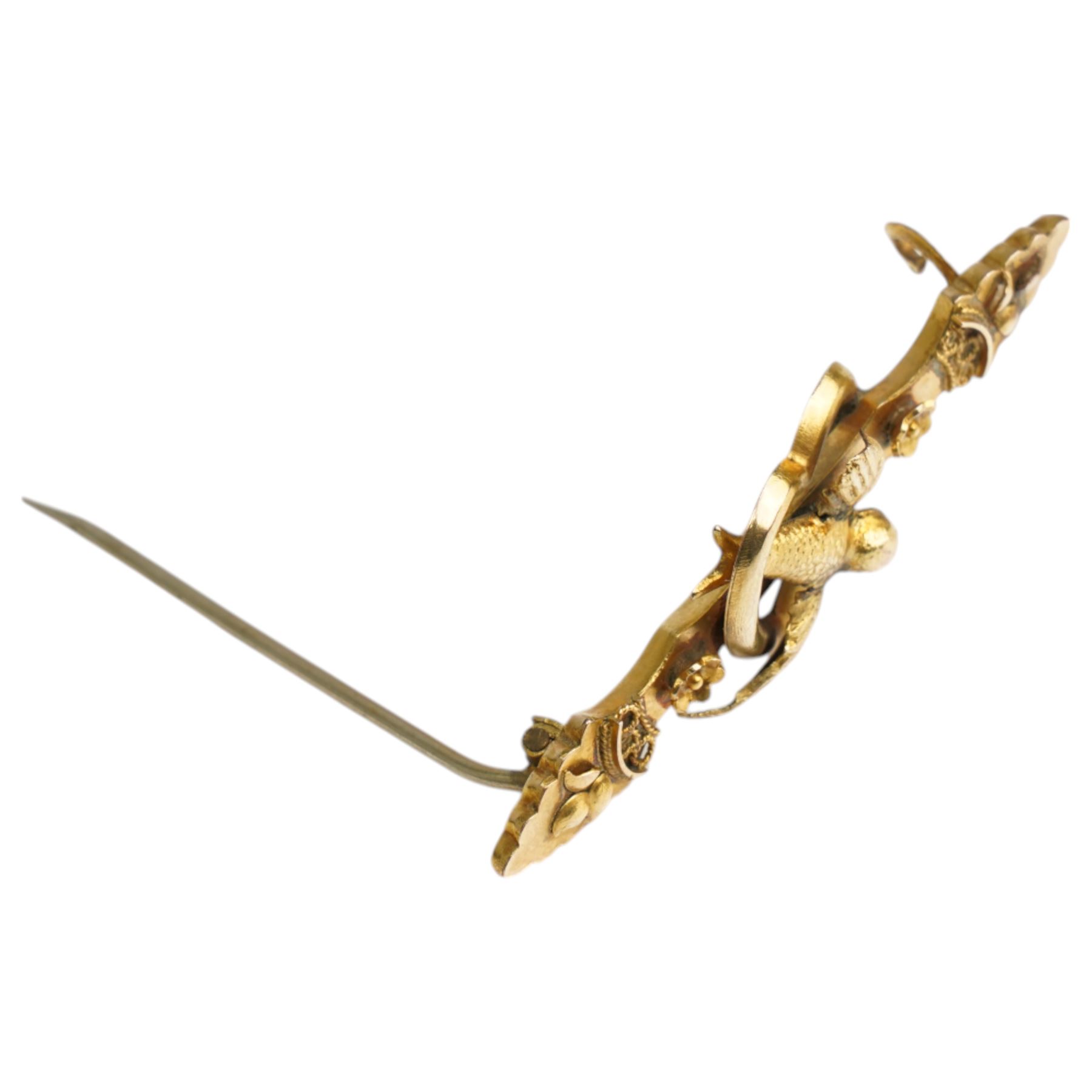 Early 20th century 12ct gold swallow brooch by Able & Charnell