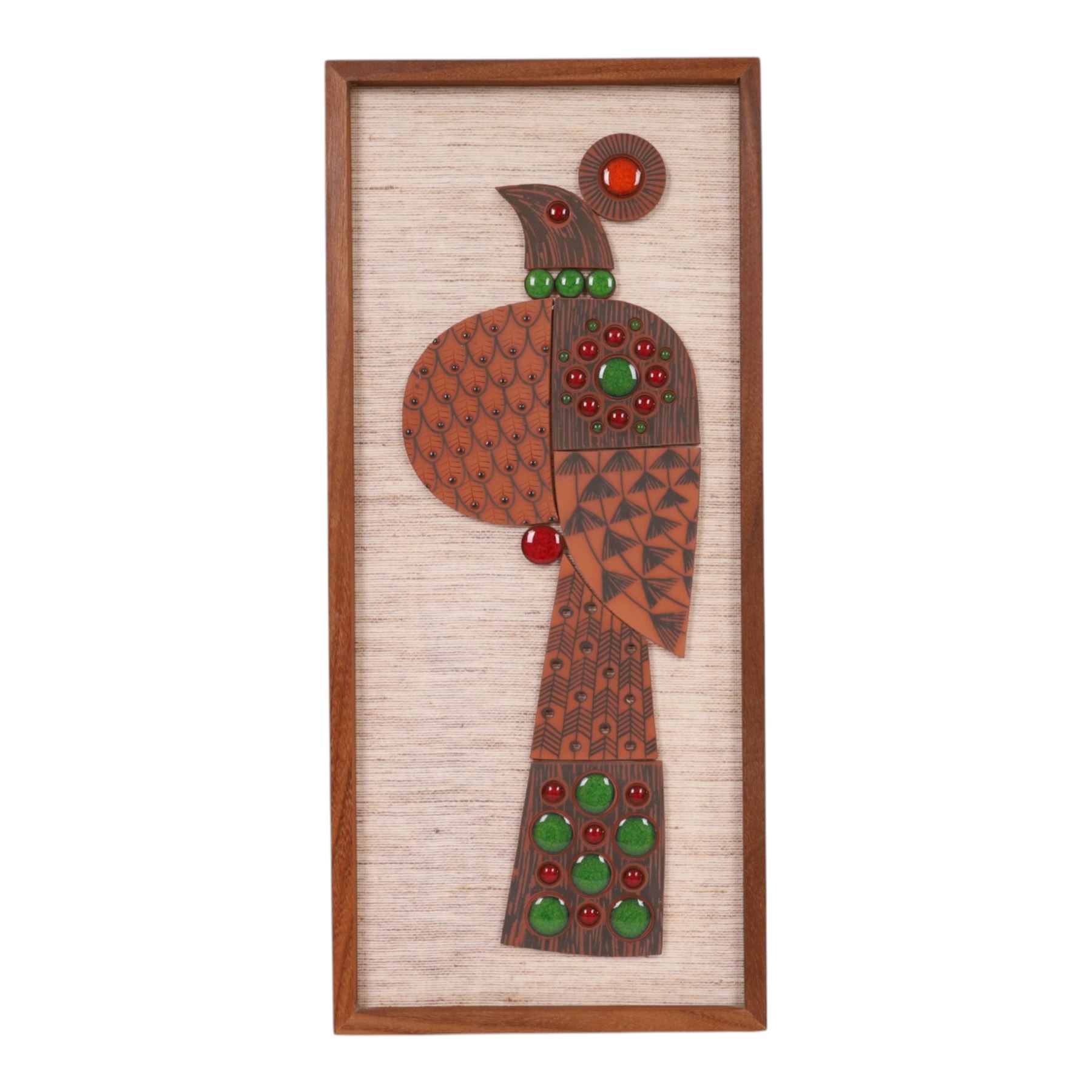 1960's Hornsea pottery Muramic plaque, in the form of a bird designed by John Clappison, H45cm