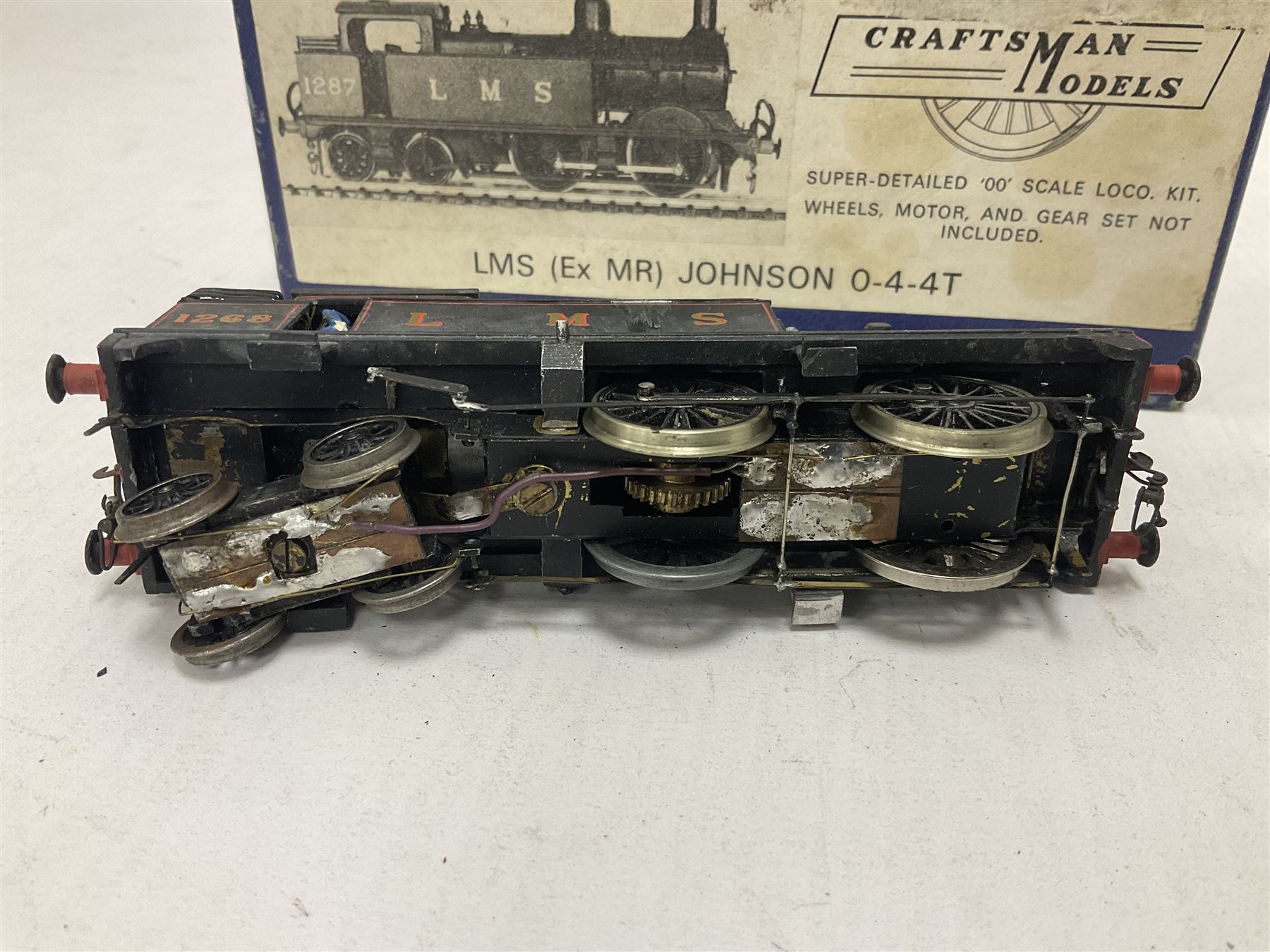 ‘00’ gauge - three kit built steam locomotives comprising GER Class S69/B12 4-6-0 no.1510 finished in GER blue, with McGowan Models box; Aspinall Class 1008 2-4-2T no.50887 finished in BR black, with McGowan Models box; MR/LMS Class 1P 0-4-4T no.1268 finished in LMS black with Craftsman Models box (3) 