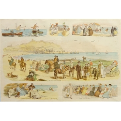  'A Seaside Romance' and 'On the Rocks, Behind the Rocks, On the Spa..', two 19th century lithographs hand coloured from the Illustrated London News 36.5cm x 51.5cm (2)  