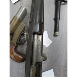 19th century Belgian Gras 12-bore (from 11-bore) bolt-action single barrel shotgun with 80cm barrel No.G85345 L127cm overall. Deactivated to early specification so requires re-deactivation to modern standards RFD ONLY - Disposed 25.06.25 - Notified 24.07.25