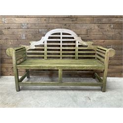 Solid teak Lutyens design garden bench