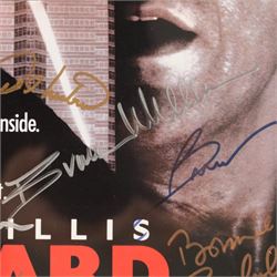 Die Hard (1988) cast signed movie poster, signatures to include Bruce Willis, Bonnie Bedelia, Reginald VelJohnson, William Atherton, Hart Bochner, James Shigeta, Alan Rickman, Bruno Doyon, Andreas Wisniewski and John McTiernan, framed with certificate of authenticity from RICA verso, frame H57cm, W42cm