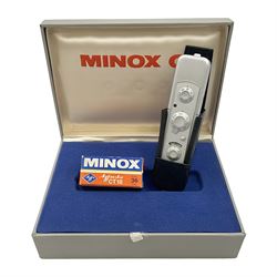 Minox C camera with 'Minox 1:3.5 f=15mm' lens, in fitted leather case with original box 