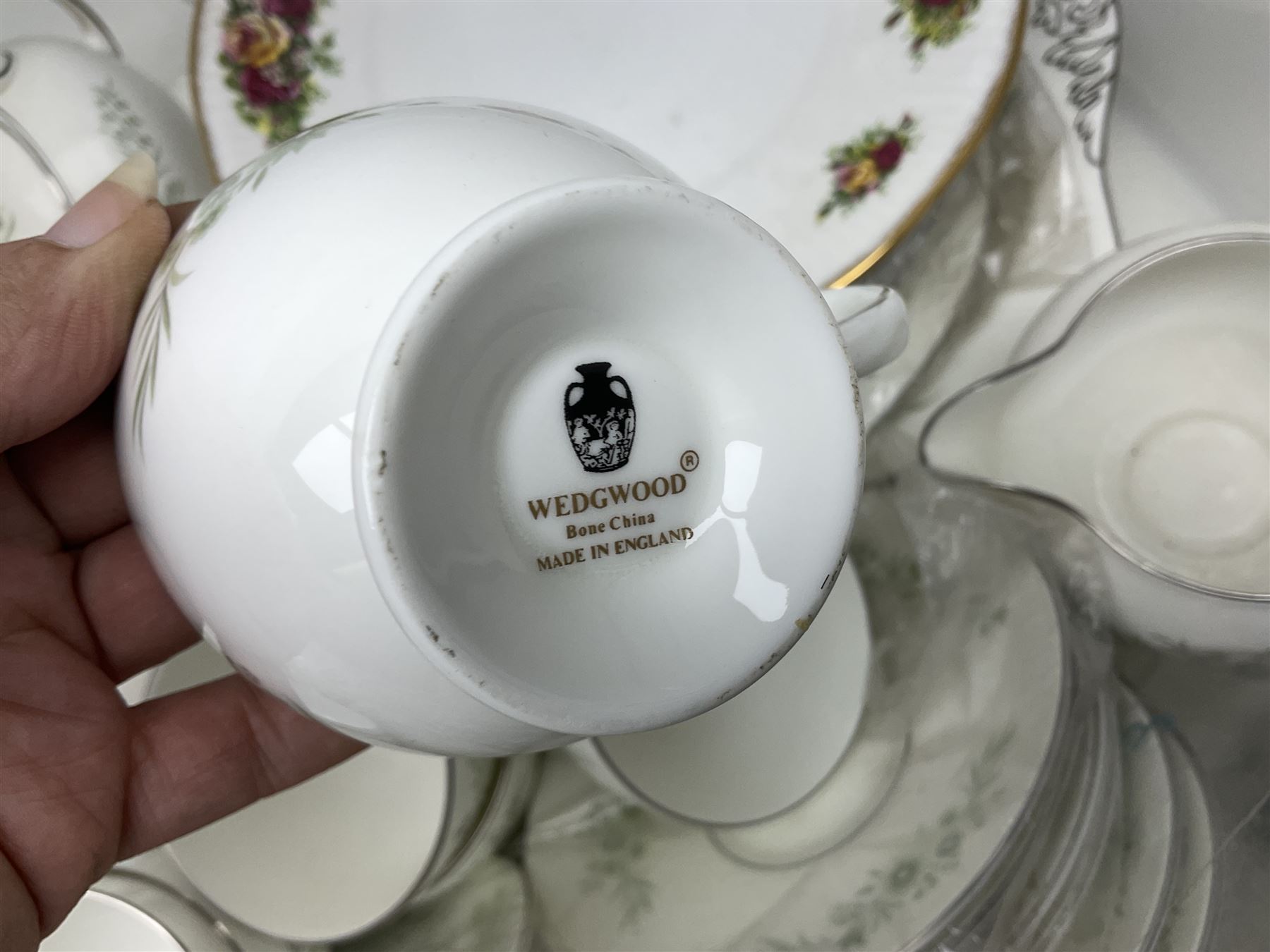 Wedgwood Westbury pattern tea set; another Wedgwood floral patterned tea set; and an Elizabethan rose pattern tea set.