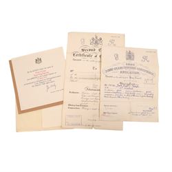 WWII medal set, comprising Defence medal, War medal, General Service medal with Malaya clasp and oak leaf, and Long Service And Good Conduct medal, awarded to Major J Troops. R.A.P.C, together with the matching miniatures, medal bar, Royal Army Pay Corps cap badges and ephemera relating to J Troops       
