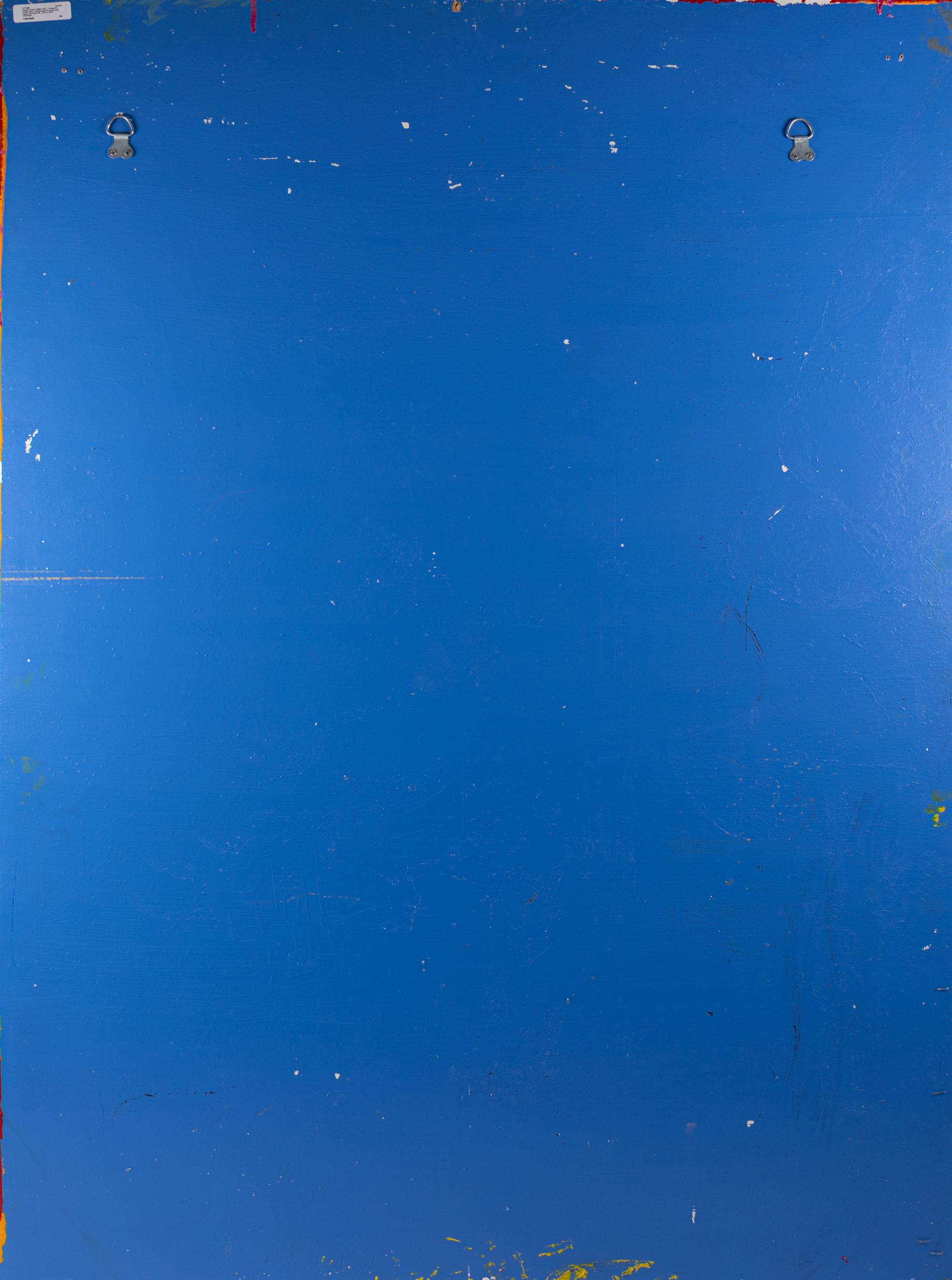 Nicolas Ruston (British 1975-): Portrait of a Regal Figure, masonry paint on wood panel signed and dated '00, 122cm x 92cm (unframed)