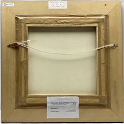 Sue Atkinson (British 1949-): 'September Fishing, Runswick Bay', oil on canvas signed, titled verso 39cm x 39cm 
Provenance: with Walker Galleries Harrogate, label verso