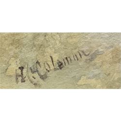 Helen Cordelia Coleman (Angell) (British 1847-1884): 'Roses', watercolour and bodycolour signed, original title on artist's address label verso 12.5cm x 18cm
Provenance: with Christopher Wood Gallery, Bury Street, London, label verso