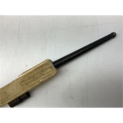 British Pattern 1876 socket bayonet with 43cm steel triangular blade L52cm overall; another socket bayonet with cruciform blade; No.4 Mk.II spike bayonet in metal scabbard with webbing frog; and 1955 Army jack knife by J.H. Thompson Sheffield (4)