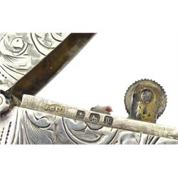 Silver open face keyless lever pocket watch by Toll & Courtis Cape Town, Chester 1900, with tapering silver Albert chain with t-bar and clip, by Joseph Sewill, Birmingham 1895 and silver lighter by Joseph Gloster Ltd, Birmingham 1911