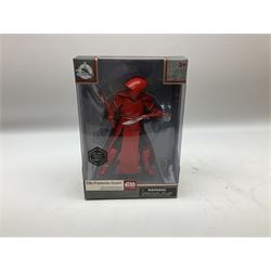 Star Wars - Disney Store The Force Awakens figurine playset, Poe's X-Wing Fighter, Snowspeeder and First Order Tie Fighter; Solo figurine set; The Last Jedi Elite Series die-cast action figure of Praetorian Guard; all mint and boxed; together with Star Wars Episode 1 card game, boxed (7)