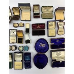 A collection of 19th/ early 20th century jewellery boxes to include Bell Brothers, J. W. Benson, W.W. Goldstraw, Anderson, Richard Smith & Sons, Mason & Son etc 