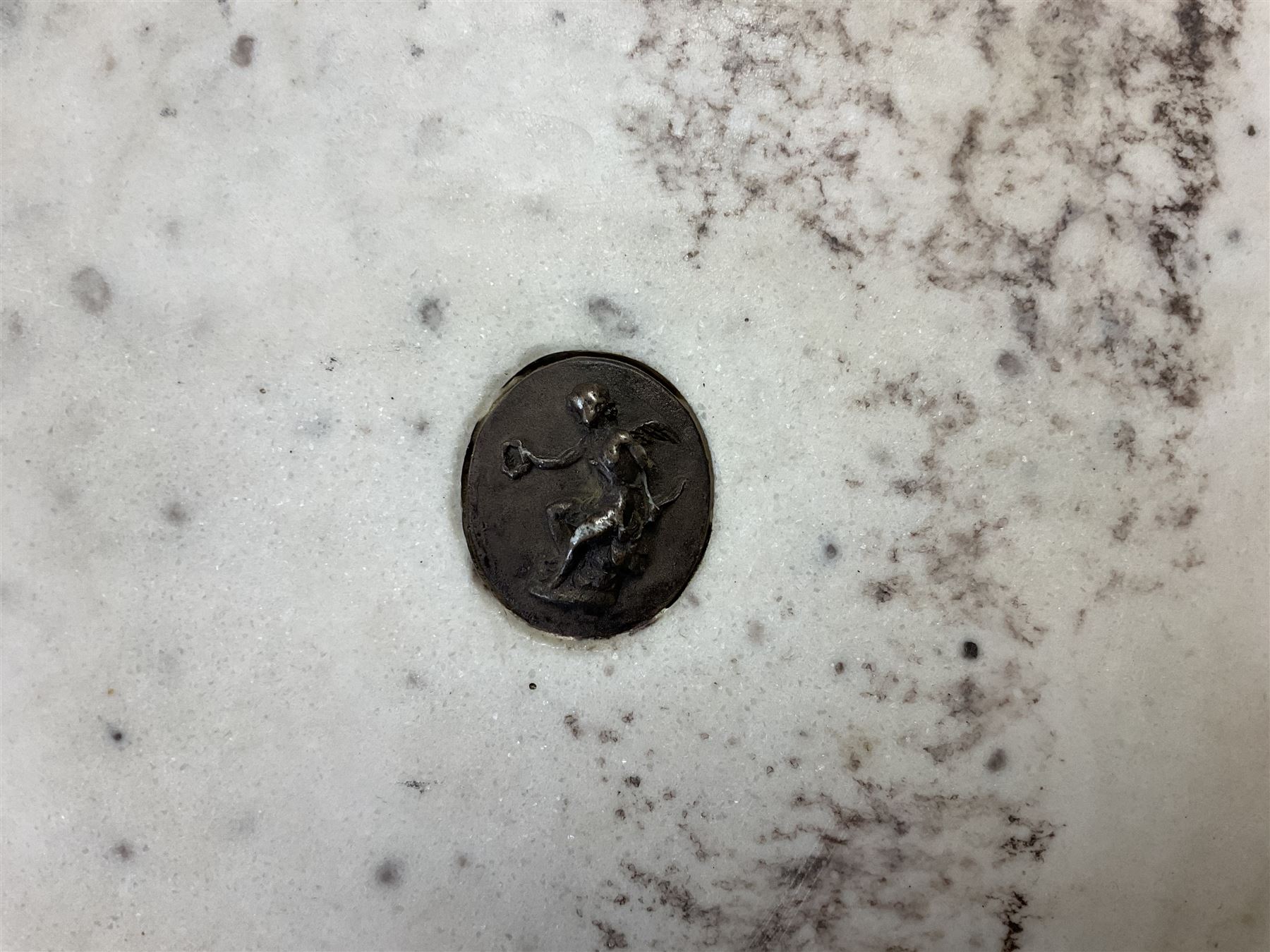 Bronzed medallion of a neo classical scene, D21cm