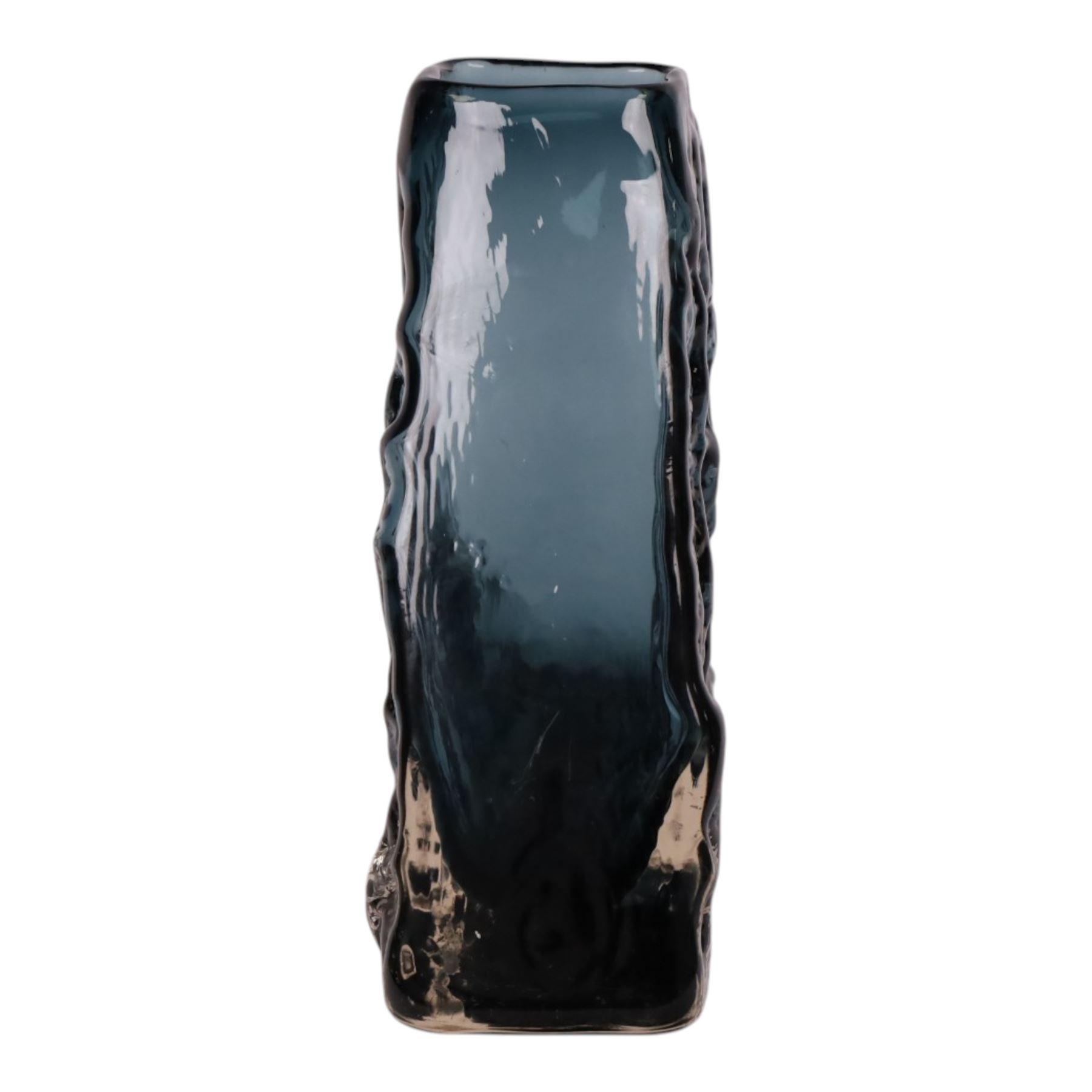 Geoffrey Baxter (British, 1922-1995) for Whitefriars, indigo pyramid vase, circa 1970, H17.5cm 
