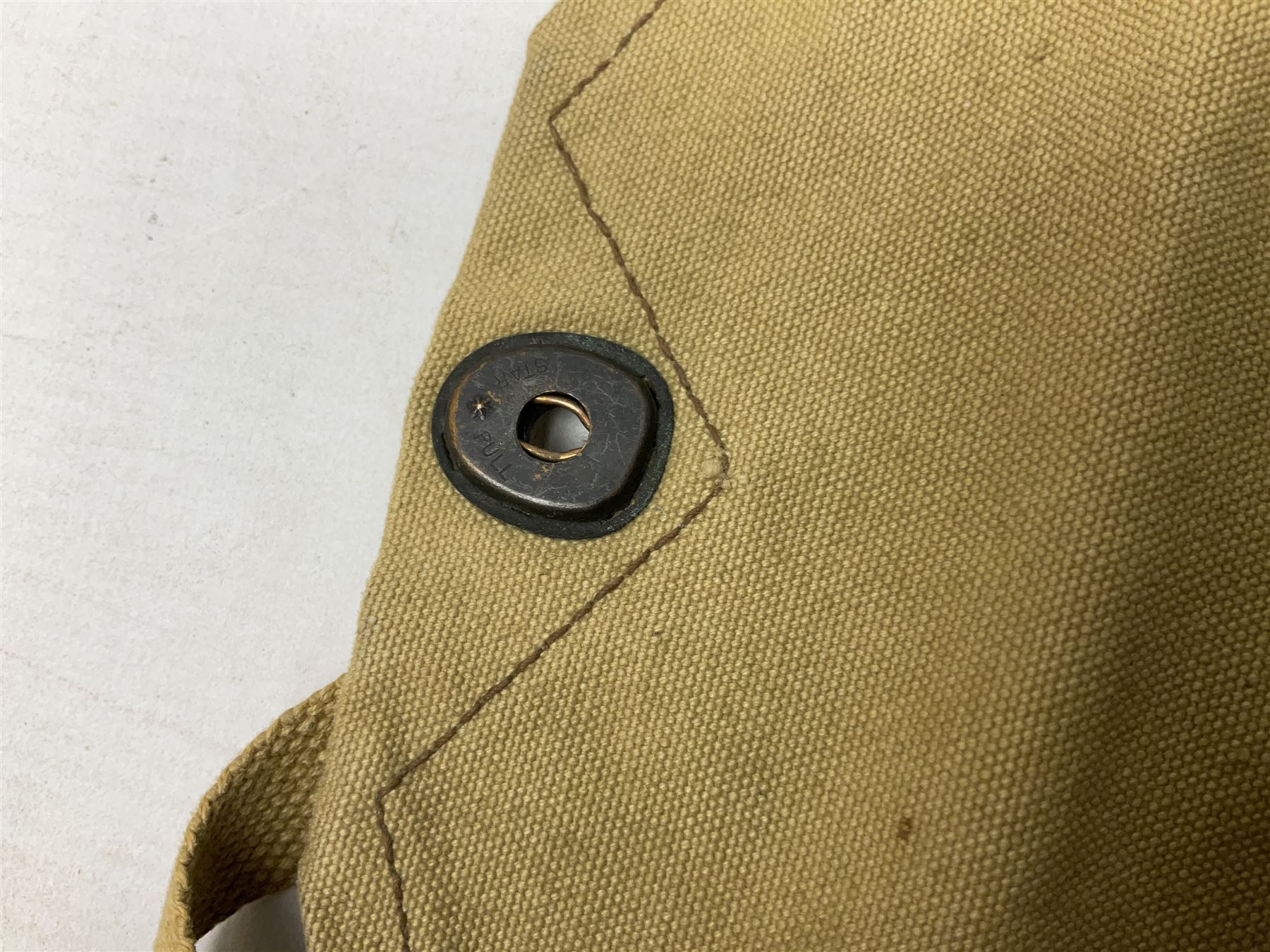 WW2 US gas mask bag cover, marked Training Gas Mask M1A1, probably D-Day/Normandy period 1944