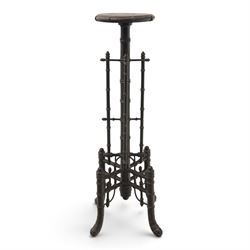 Victorian Aesthetic Movement simulated bamboo and lacquered jardiniere or plant stand