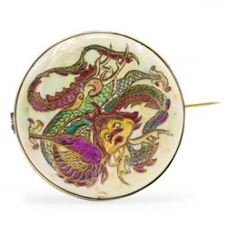 Wedgwood dragon lustre gilt brooch by Daisy Makeig-Jones, circa 1915