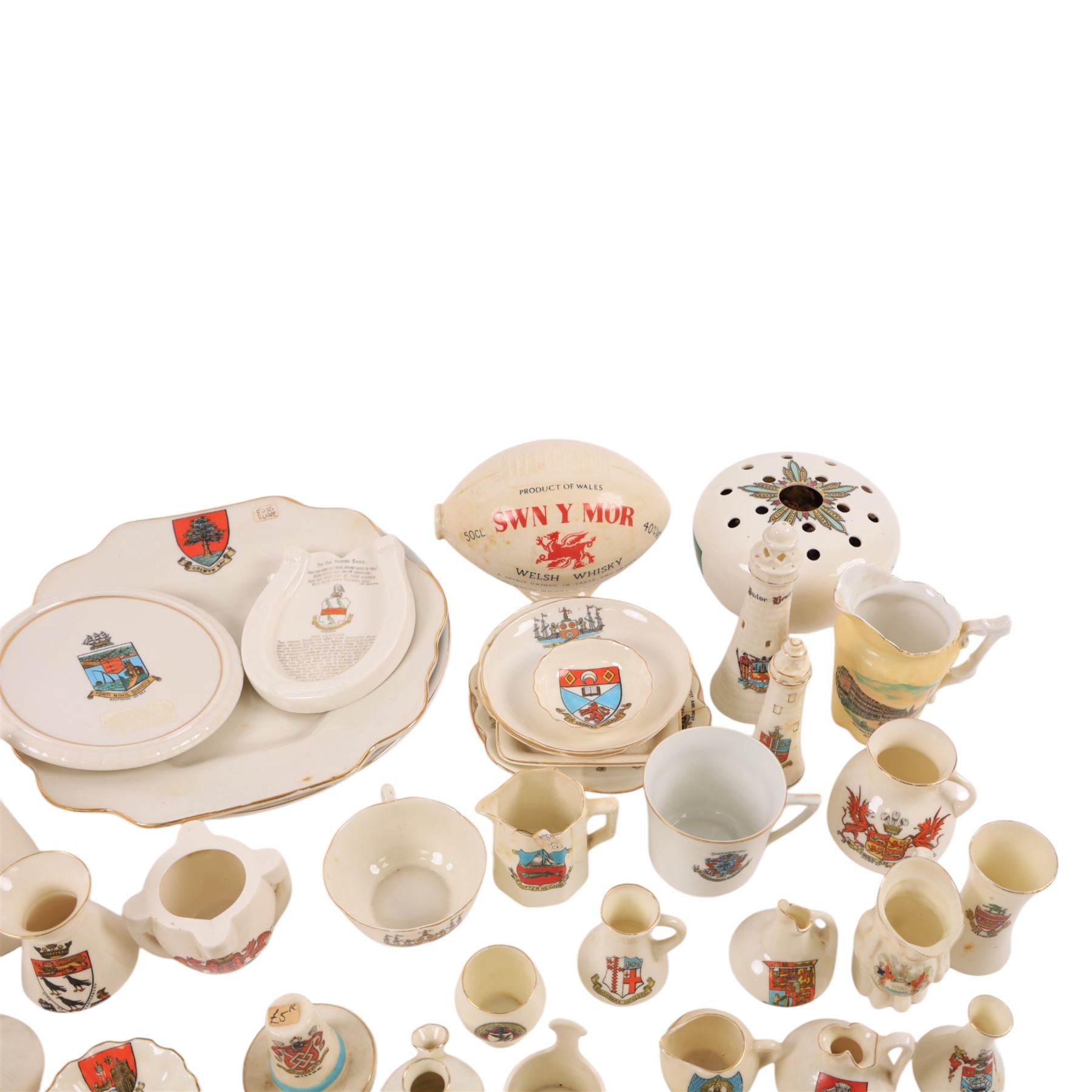 Collection of crested ware and similar, including W H Goss examples  