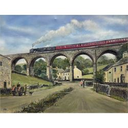 John Kevin Blackburn (British 1946-2006): 'Crosby Garrett - Settle to Carlisle Line', oil on canvas signed with initials, titled verso 34cm x 45cm