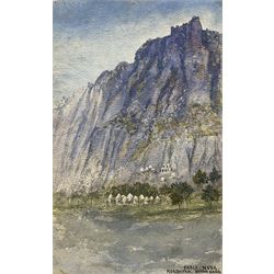 Heywood Walter Seton-Karr (British 1859–1938): 'Native Village - Kordofan, Sudan', watercolour signed and titled on mount 44cm x 28cm (unframed)