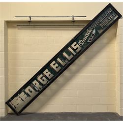 Reverse painted glass shop advertising sign, late 19th century, reading 'George Ellis Dews...