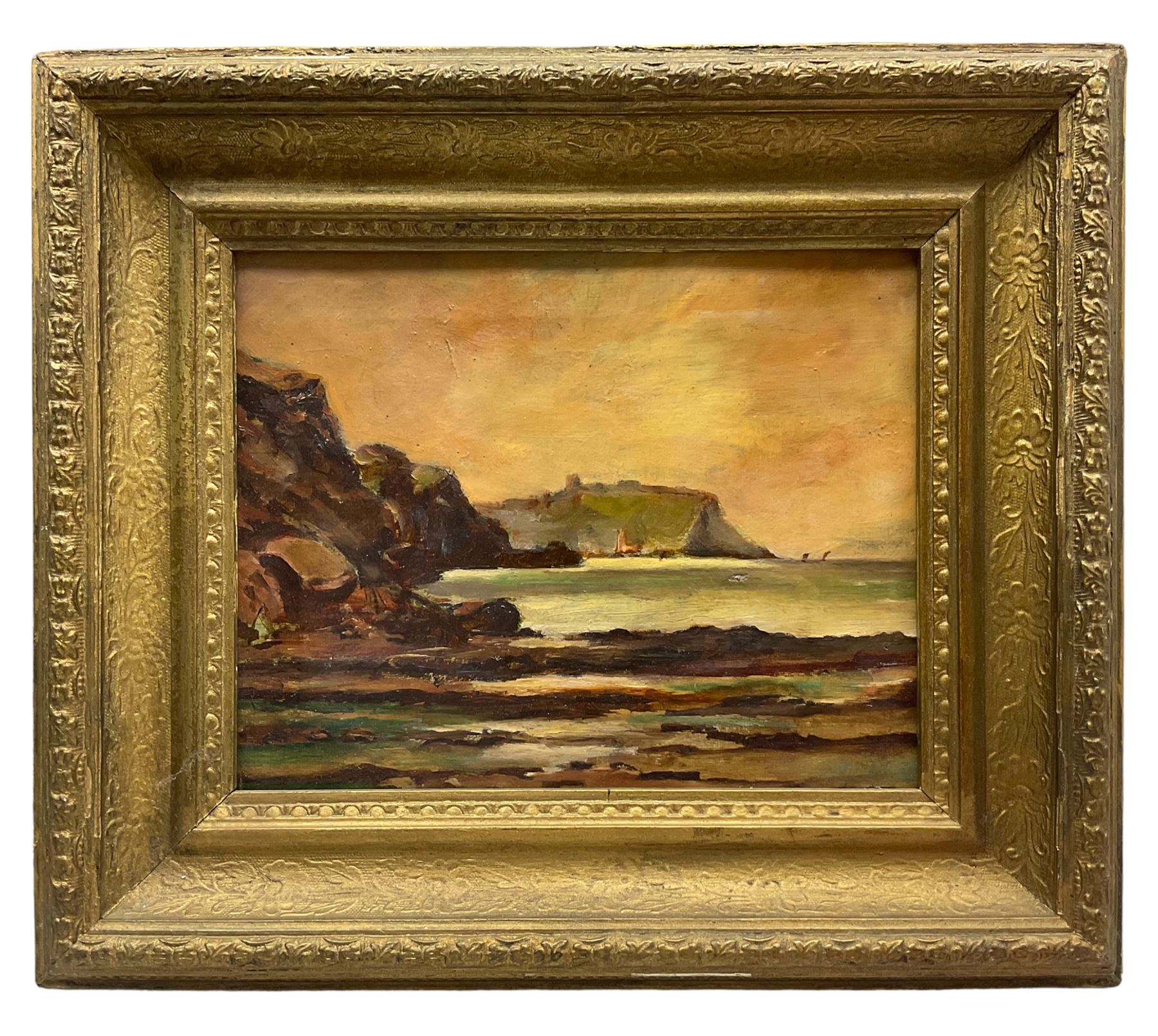 English School (19th century): Scalby Mills Hotel and Beck - Scarborough, oil on board unsigned; Scarborough South Bay, oil on canvas by a different hand unsigned; Arthur Kidd: Boats in Scarborough Harborough, watercolour signed and dated '31, max 16cm x 24cm (3)