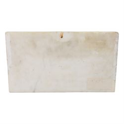 Neoclassical marble relief, depicting a nude figure with a big cat, H19cm, L34cm