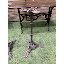 Britannia cast iron pub table, an ornate cast iron rectangular pub table, and three cast iron table bases (5) - THIS LOT IS TO BE COLLECTED BY APPOINTMENT FROM DUGGLEBY STORAGE, GREAT HILL, EASTFIELD, SCARBOROUGH, YO11 3TX