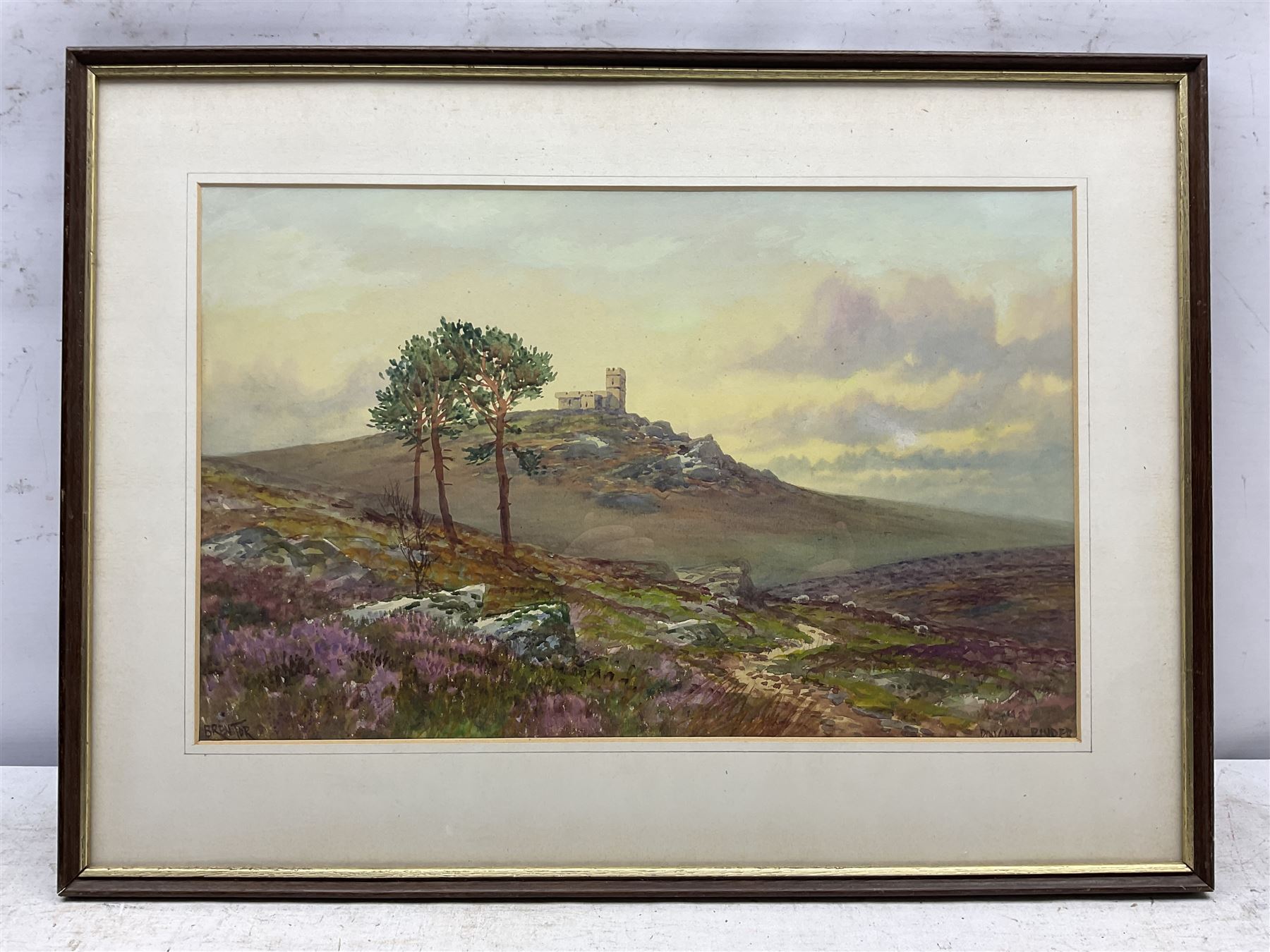 Douglas Houzen Pinder (British 1886-1949): 'Bren Tor' Devon, watercolour signed and titled 28cm x 45cm