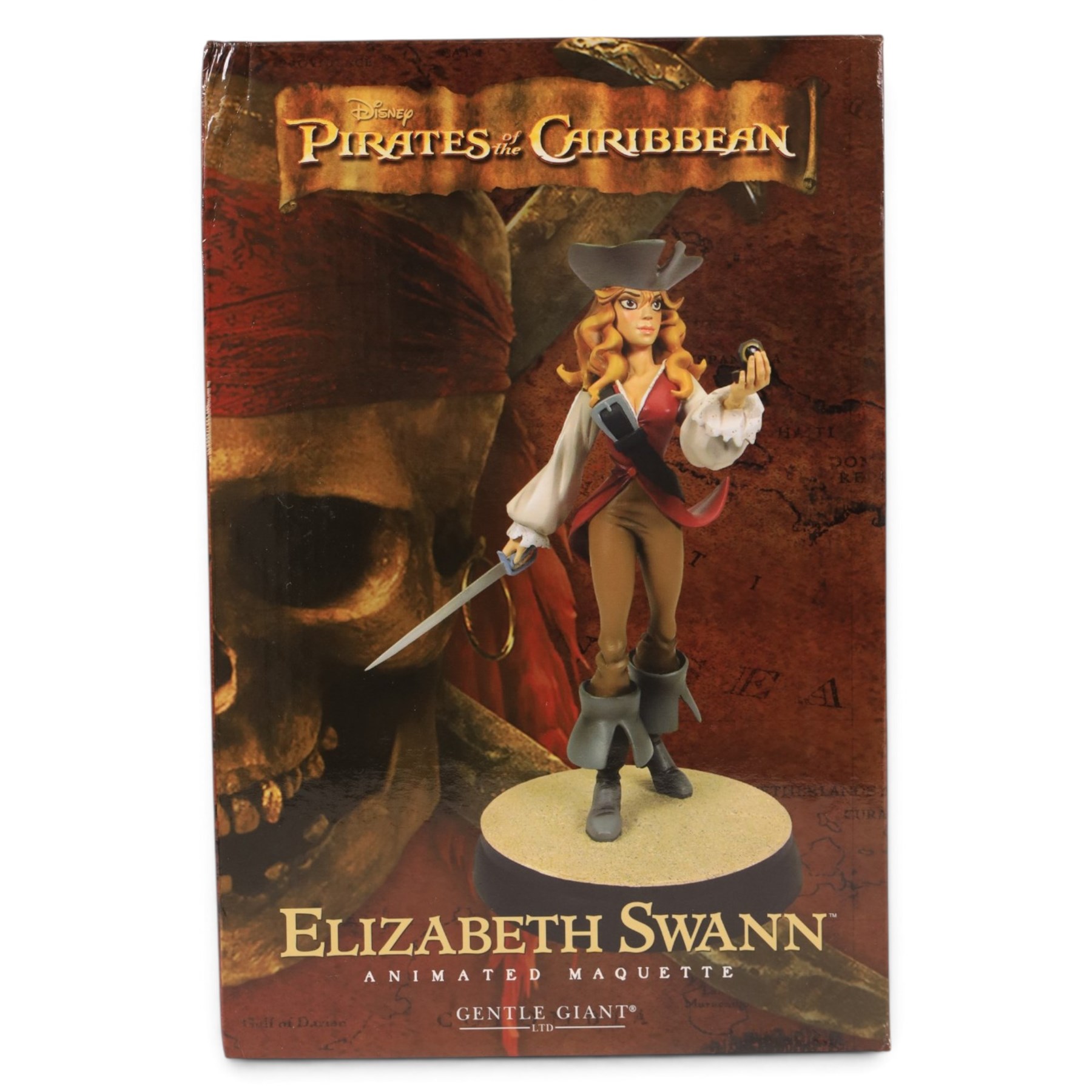 Three Pirates of the Caribbean statues, comprising a Neca limited edition Jack Sparrow Statue and two Gentle Giant limited edition animated maquettes - Elizabeth Swan and Davy Jones, all boxed