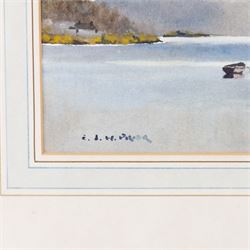 Ebenezer John Woods (Jack) Prior (British 1914-1988): 'The Estuary Near Arnside' and 'Flowerdale Bay -Gairloch Wester Ross', two watercolours signed, titled verso 18.5cm x 27.5cm; together with a signed print (3)