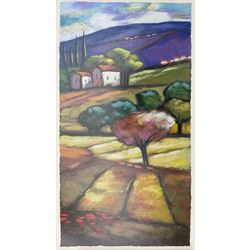 Slava Brodinsky (Russian 1955-): Fields of Colour, pair limited edition serigraphs signed and numbered 238/495 and 18/55 max 58cm x 33cm (2) (unframed)