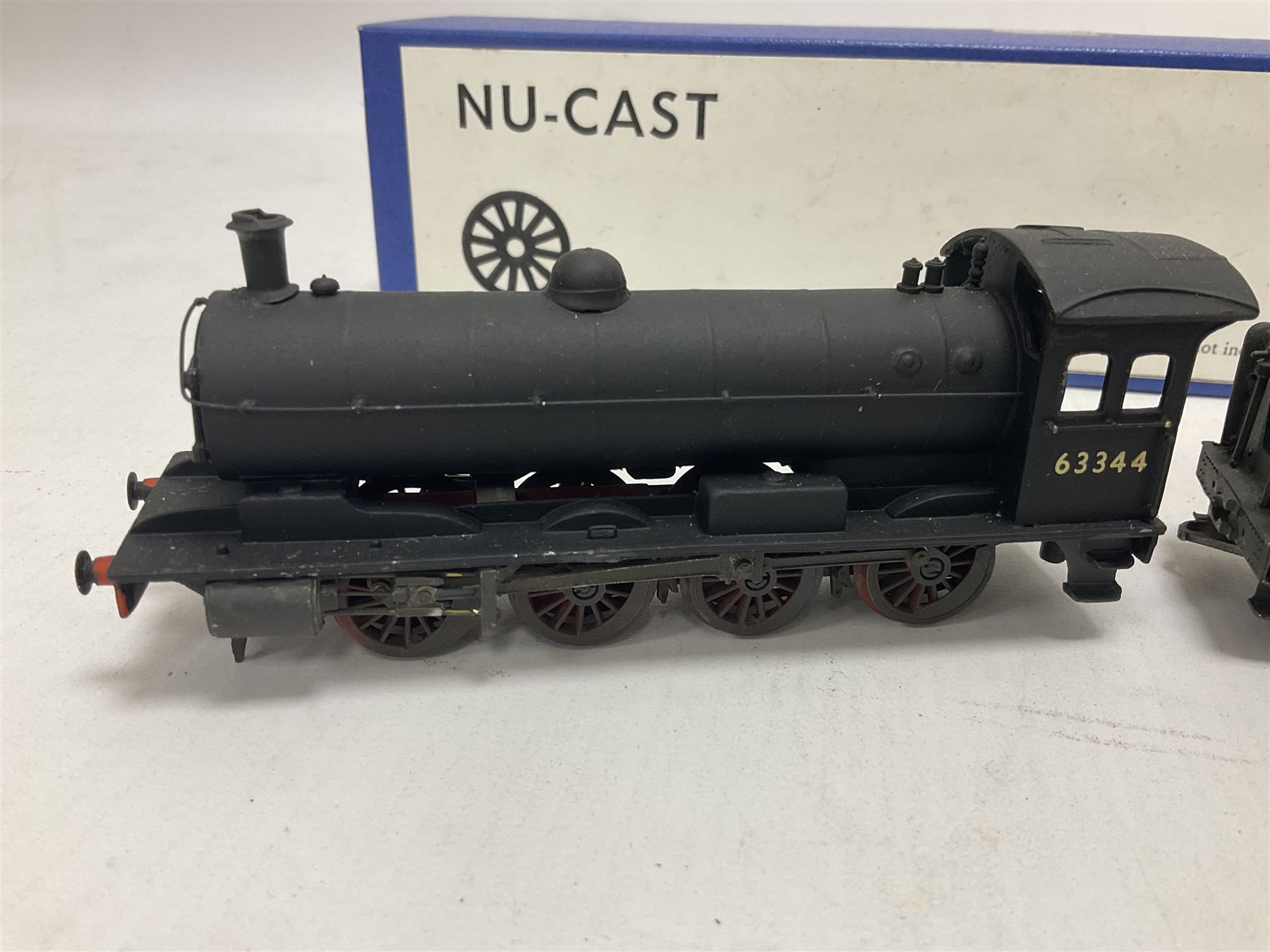 ‘00’ gauge - two kit built steam locomotives comprising unnamed LMS/HR Drummond Class C/BEN 4-4-0 no.54398 finished in BR black; Class Q6 0-8-0 no.63344 finished in BR black; both with Nu-Cast boxes (2) 