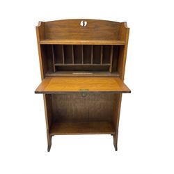 Early 20th century oak fall front writing desk bookcase