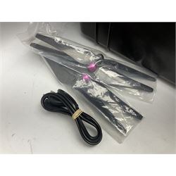 DJI Phantom 2 Vision Plus 3.0 drone, with controller, battery pack, blades, chargers and other accessories in fitted foam lined hard plastic case