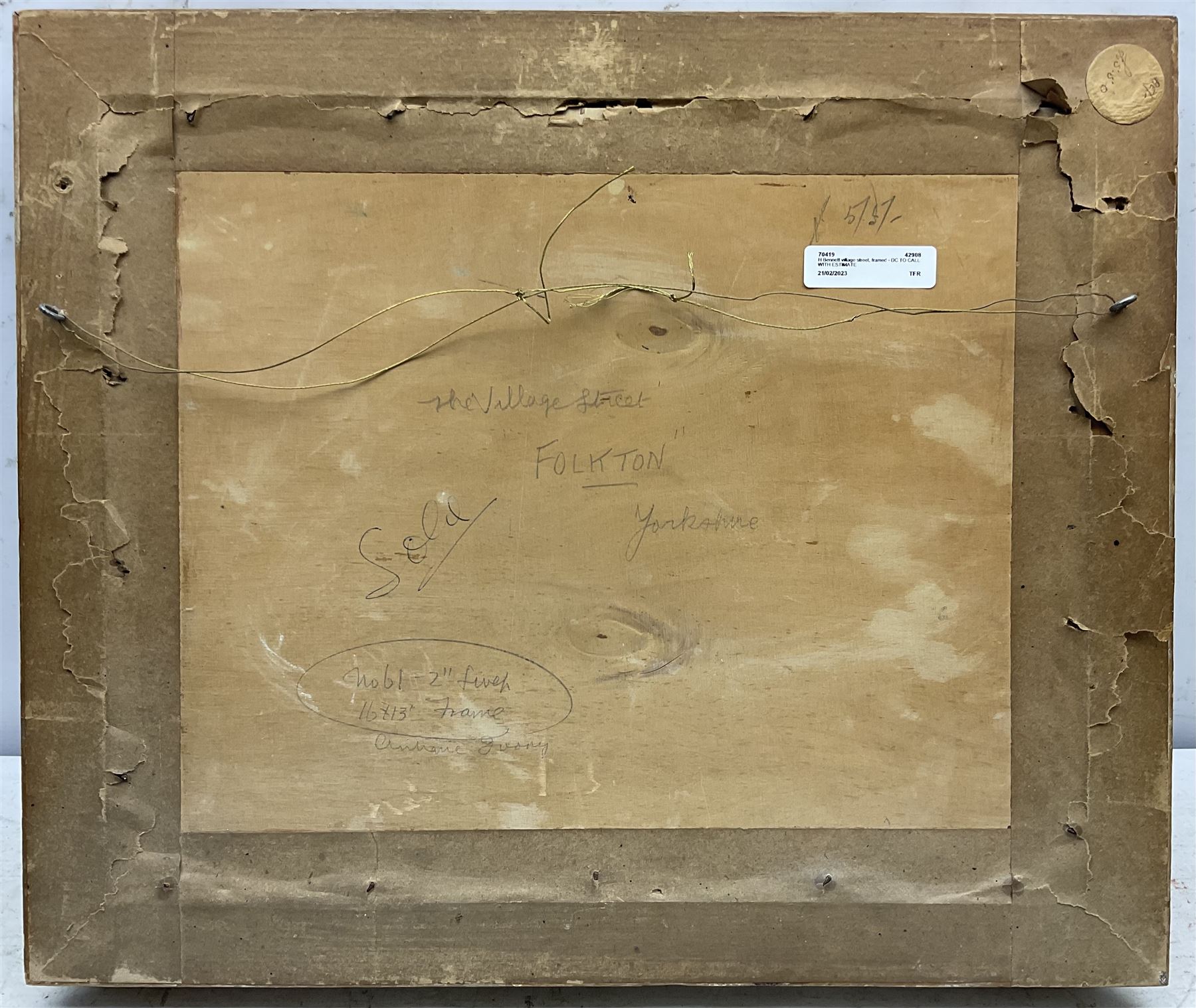 Harold Bennett (British 1879-1955): 'The Village Street Folkton' near Scarborough, oil on panel signed, titled verso 31cm x 39cm