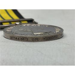 ERII Africa General Service Medal with Kenya clasp awarded to 22794613 Cpl. T. Leech R.A.M.C.; with ribbon