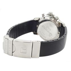 Tissot PRC 200 gentleman's stainless steel chronograph quartz wristwatch, Ref. T461, white dial with subsidiary seconds dial, on original stainless steel bracelet and a Tissot Seastar 660, chronograph quartz wristwatch, black dial with subsidiary seconds dial, on original rubber strap, with stainless steel clasp, both boxed