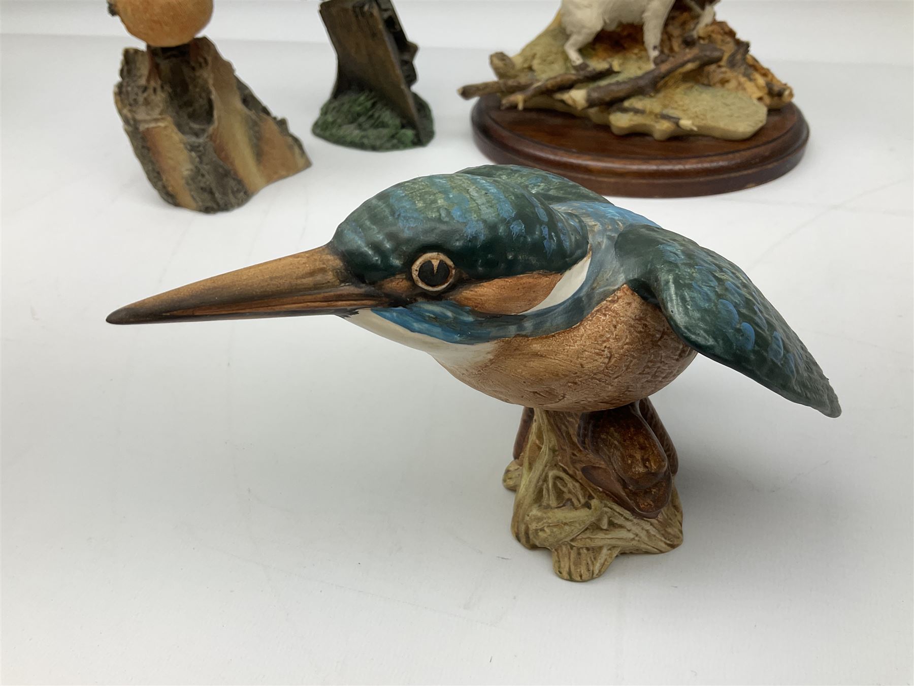 Beswick kingfisher model no. 2371, Country Artists model of a recumbent boxer, other composite animal figures, Satsuma vase and another lidded twin handled example (a/f),  together with quantity of other ceramics etc