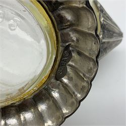 Silea silver plate mounted glass claret jug, in the form of a duck, with makers mark beneath, H26cm