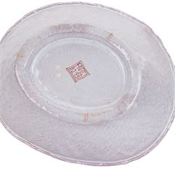 Hylton Nel (1941-) Studio pottery pedestal dish of oval from, 1995, the white ground decorated internally with two stylised figures, with makers mark and date to the base HN.14.12.95, H10cm, L30cm 