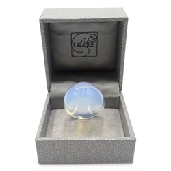  Lalique White light cabachon ring signed Lalique France boxed  