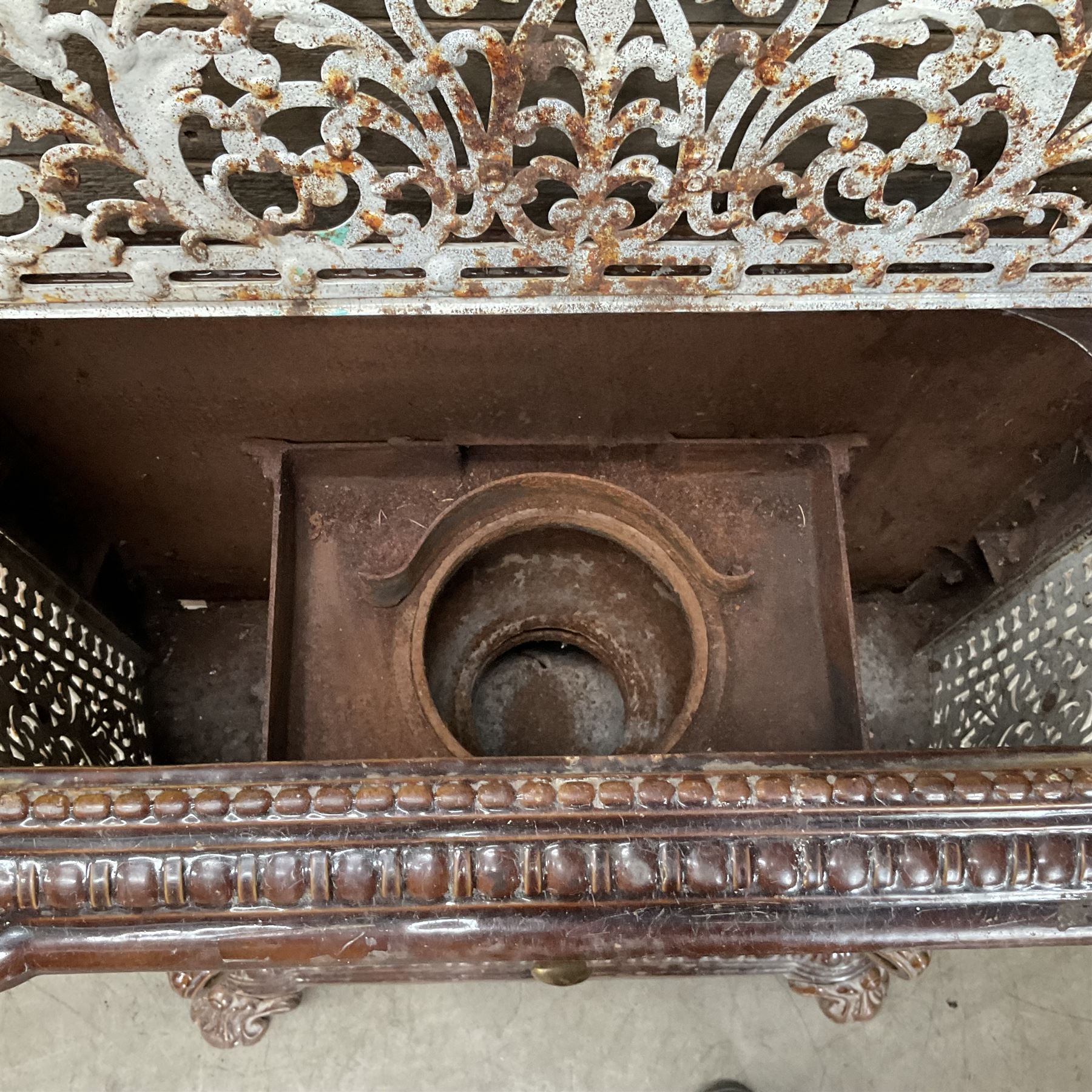Early 20th century French ornate painted cast iron stove