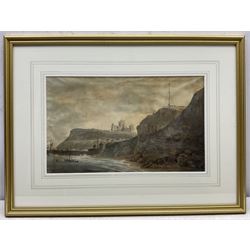 Amos Green (British 1735-1807): Whitby Abbey and Battery Parade from Whitby Sands, watercolour and pencil c.1790 unsigned 23.5cm x 39cm