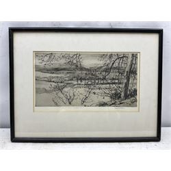Malcolm Osborne (British 1880-1963): 'The Vale of Spring - Windermere’, etching with aquatint signed and titled in pencil 21cm x 39cm