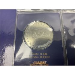 Queen Elizabeth II United Kingdom 2018 A-Z ten pence coin collection, including completer medallion, housed in a 'Change Checker' ring binder folder

